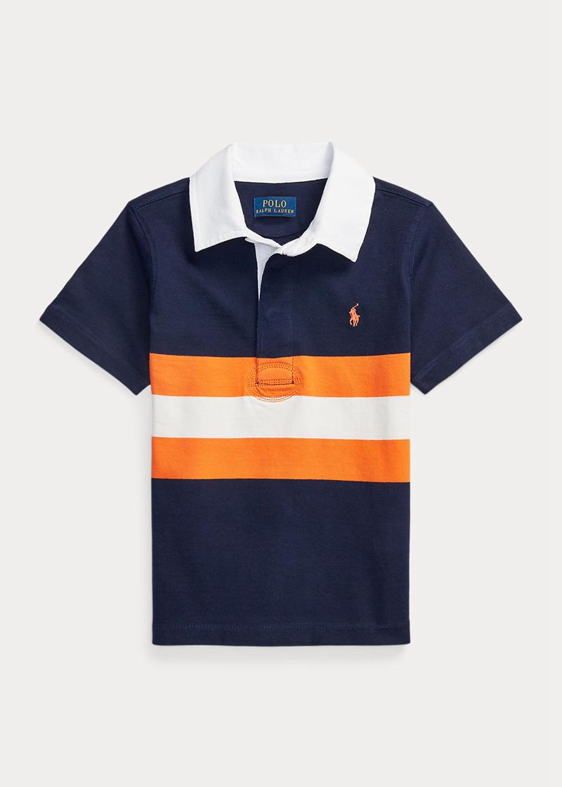 Poleras Polo Ralph Lauren Niño 1.5-6 Años Striped Cotton Short-Sleeve Rugby Chile Azul Marino VQIRB-1492